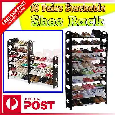 $19.75 • Buy Model 30 Pairs 10 Tiers Stackable Storage Shoe Rack Holder For Shoes