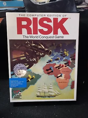 Risk The World Conquest Game IBM Tandy PC 5 1/4  Disk Virgin Leisure Games • $18.95