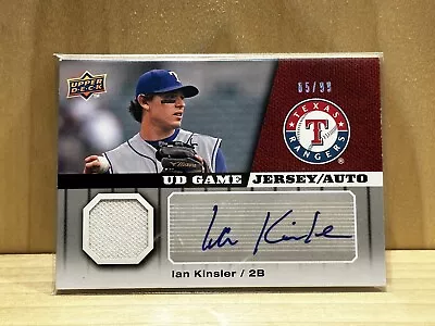 2009 Upper Deck UD Game Jersey Auto Ian Kinsler Texas Rangers /99 • $4.99