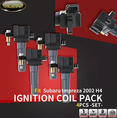 4x Ignition Coils Pack For Subaru Impreza 2002 H4 2.0L EJ205 Turbo 22433-AA560 • $56.45