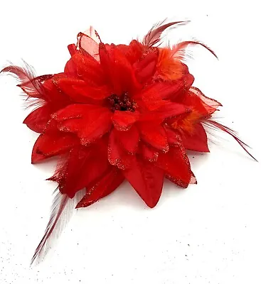 Flower Feather Beak Clip / Hair Bobbles Fascinator Ladies Day Races Royal Ascot • £4.95