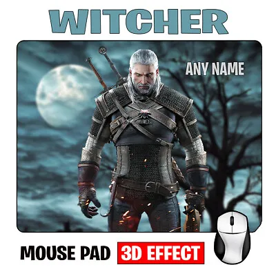 Personalised The Witcher 3D Effect Mouse Pad Mat For Pc Laptop - Add Any Name • £9.99