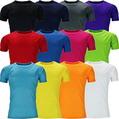 New Mens Breathable T Shirt Wicking Cool Running Gym Top Sports Performance Lot • £14.95