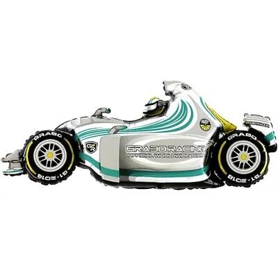 Silver Formula 1 Racing Car Foil Balloon 42  Birthday Party Event Decoration • £6.99