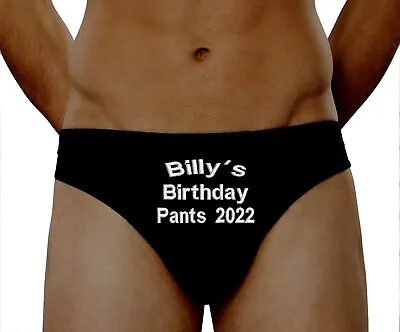 Personalised Mens Briefs Birthday Pants Custom Underwear Gift Husband Hubby Fun • £10.88