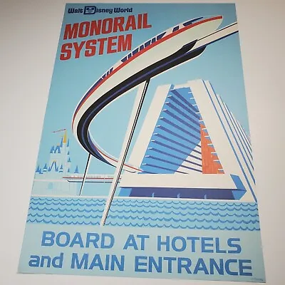 Walt Disney World Monorail Poster Contemporary Resort Authentic 12x18 Castle • $100