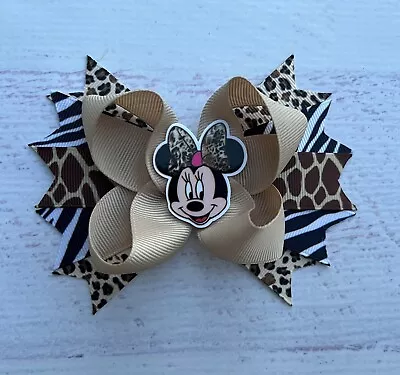 5” Safari Minnie Mouse Hair Bow • $7