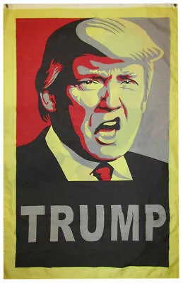 Donald Trump 2024 Art Face Vertical Banner 100D Woven Poly Nylon 5x3 3'x5' Flag  • $13.88