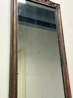 Beautifully Distressed Antique Wooden Hanging Vanity Wall Mirror In Need Of Home • $34.95