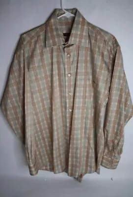 Vintage 90’s Burberry London Men’s Plaid Button Up Dress Shirt Size M • $29.97