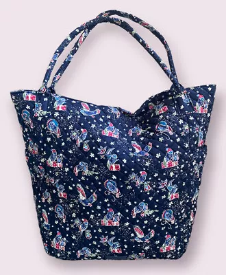 VERA BRADLEY Bright Large Zip Tote 23731-M06 Holiday Owls Navy New • $49.99