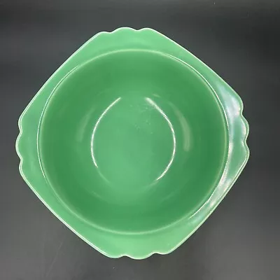 Vintage Homer Laughlin Riviera ArtDeco Fiesta Green Round Vegetable Serving Bowl • $38