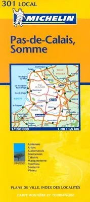 Michelin Map 301 Local Pas-de-Calais Somme Sheet Map Folded Book The Cheap • £3.49