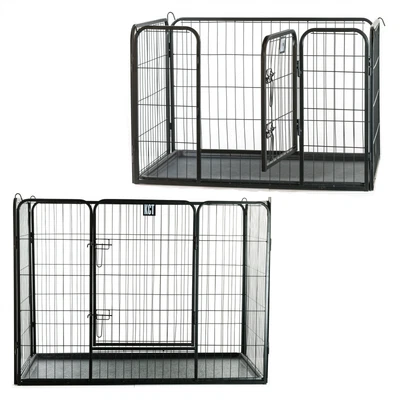 £59.95 • Buy Heavy Duty Pet Playpen With Plastic Floor Foldable Dog Run Whelping Enclosure