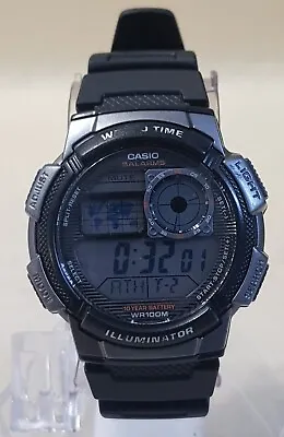 Vintage Casio AE-1000W Gents World Time Watch - 100m NEW BATTERY  • $16