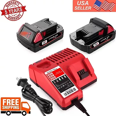 2x For Milwaukee M18 Lithium XC 4.0 AH Extended High Capacity Battery 48-11-1820 • $46.99