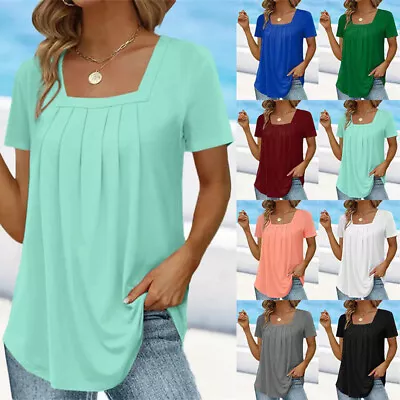 Plus Size Womens Blouse T-Shirt Summer Short Sleeve Ladies Casual Tops Tee Shirt • £9.99