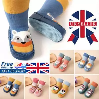 Baby Socks Toddler Kids Children Toddler Anti-slip Slipper Socks Boots Shoes RW • £6.15