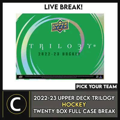 $36.78 • Buy 2022-23 Upper Deck Trilogy Hockey 20 Box Full Case Break #h1616 - Pick Your Team