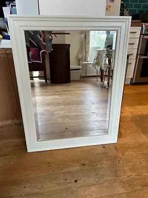 Laura Ashley Cream Painted Wood Wall Mirror- 70cmx90cm. Very Good Condition • £60