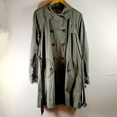 Kew Macintosh / Trench Coat Khaki Green With Belt 100% Cotton Size XL • £34.99