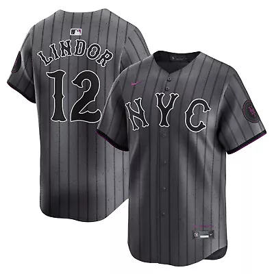 Men's New York Mets Francisco Lindor Graphite 2024 City Connect Jersey • $59.99