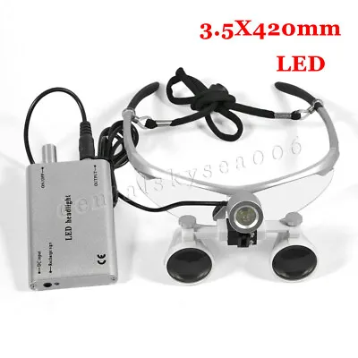 Dental 3.5X Magnifier Medical Binocular Loupes+ Surgical LED Head Light Lamp S • $59.99