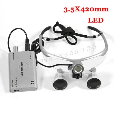 Dental 3.5X Surgical Magnifier Medical Binocular Loupes With LED Head Light H • $100.18