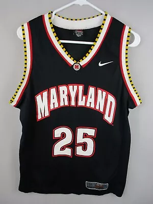 Vintage Maryland Terrapins Jersey Mens Medium Nike Elite #25 Basketball Terps • $72.99