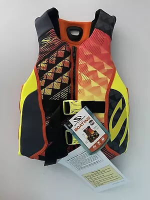 Small Stearns Life Jacket Boating Wakeboard Ski Vest Orange Fits XS & Youth XL • $45