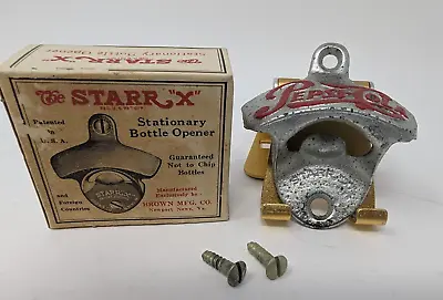 Vtg Early Pepsi Starr X Bottle Opener W/Box NOS Wall Mount Stationary Unused • $19.35