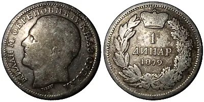 1 Dinar 1879 Milan Obrenović IV. Serbia • £26.50