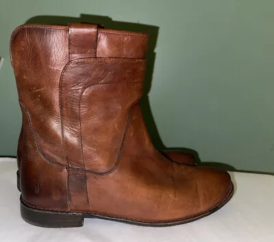 Frye Women's Paige Short Brown Leather Equestrian Horse-riding Boots Sz 9.5 • $49.99
