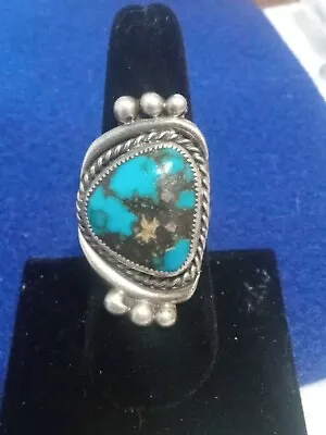 Vintage Native American Navajo Sterling Silver Turquoise Sz-9.25 Ring  • $79.99