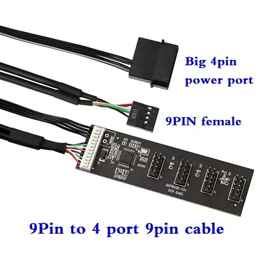 USB2.0 Motherboard 9Pin To 4-port 9PIN Male Adapter Extension Cable Card USB 2.0 • $11.50
