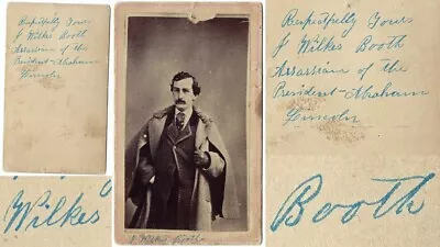 John Wilkes Booth Historic Antique Signed Cdv Artifact Civil War Abraham Lincoln • $9999