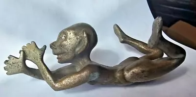 Vintage Ununual Rare Brass Thumbing Taunting Devil Imp Car Hood Ornament Mascot • $16.05