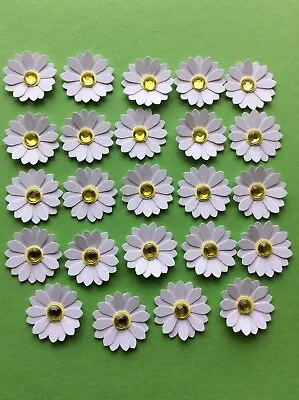 24 Petty Hand Punched Layered Gem Centred Daisy Card Embellishments. Card Making • £3.25