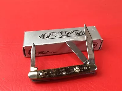 Boker Germany Tree Brand Knife 3 Blade Green Bone Scales Vintage Box 83881 • $79