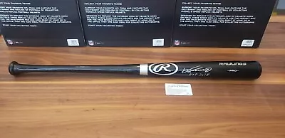 Vladimir Guerrero Signed Rawlings Pro Full Size Black Baseball Bat HOF 2018 Leaf • $150