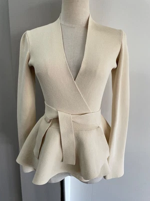 $220 • Buy SCANLAN THEODORE Micro Crepe Knit Wrap Jacket/Top Size XS