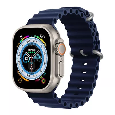 $11.99 • Buy For Apple Watch Ultra Series 8 7 6 5 4 3 2 1 SE IWatch Ocean Band Strap Silicone