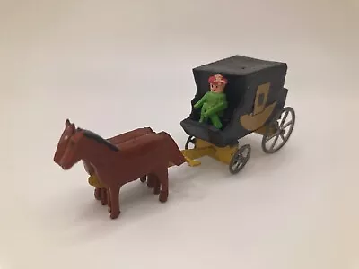 Vintage German Erzgebirge Stagecoach Horse Drawn Wooden Toy • $26