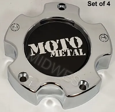4 New MO909B5127 Chrome Moto Metal 5 Lug 5x127 Wheel Rim Center Caps W Screws • $84