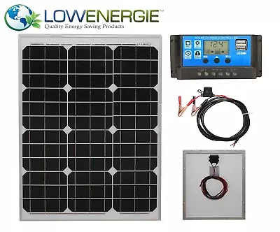 40w Mono Solar Panel Battery Charging Kit Charger Controller Boat Caravan HomeK1 • £44.99