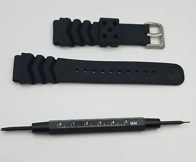 SEIKO Rubber Strap For SKX007 Divers Watch 22mm Z22 Black • $11.99