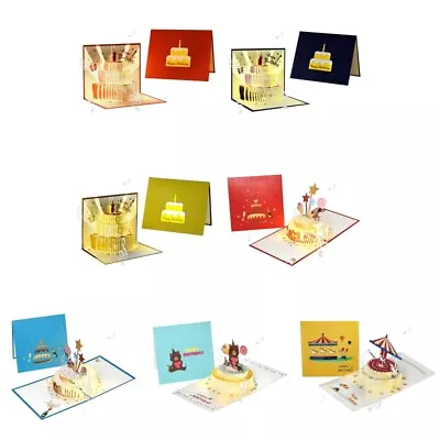 Musical Birthday Cards With Light And Music 3D Greeting Cards Postcards • £8.84
