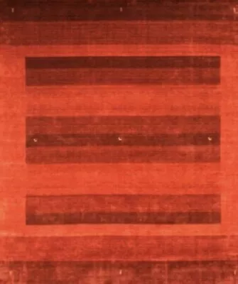 $1258 • Buy Stunning Modern Gabbeh Area Rug Hand Knotted Wool 6 X 9 Rare Red Wool