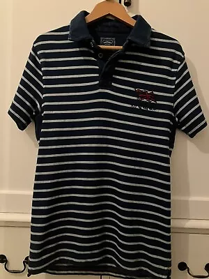 Fat Face T Shirt In Navy Blue/White Stripe Size S • £10