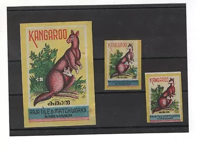 Matchbox Labels INDIA Kangaroo Set 3 Pcs Standart 2 And 1 Big • $1.49